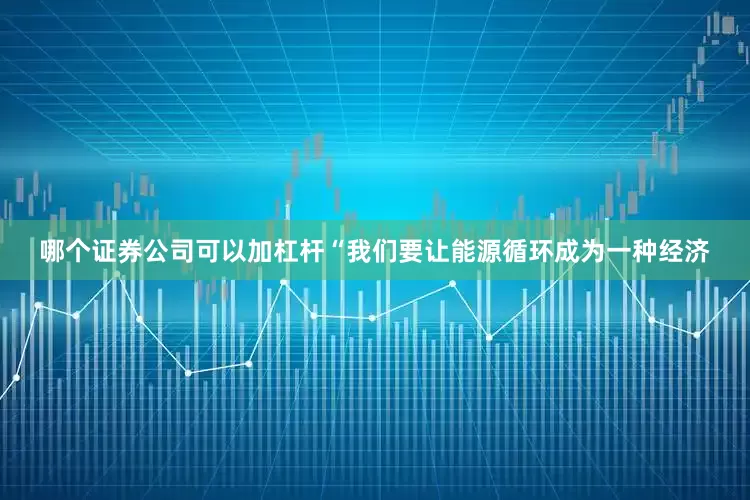 哪个证券公司可以加杠杆　　“我们要让能源循环成为一种经济